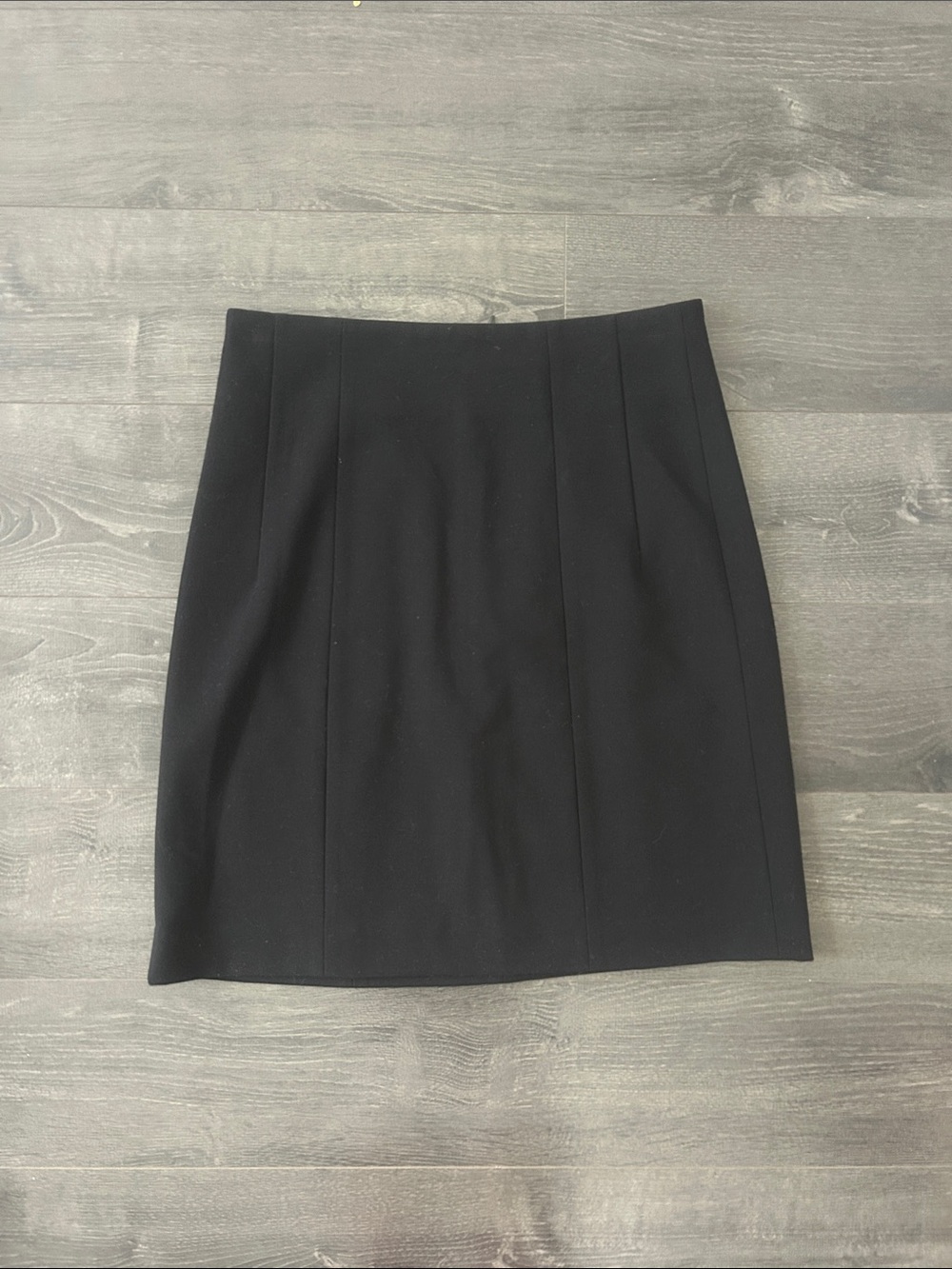 NWT RW&CO Black Lined A-Line Pencil Mini Skirt / Size 2
